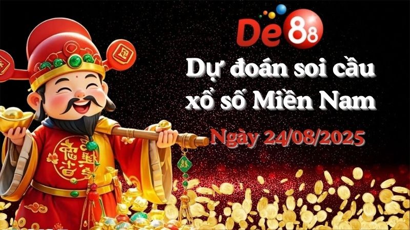 DE88 Dự đoán soi cầu xổ số miền Nam hôm nay ngày 24/08/2025 [Chuẩn Nhất]