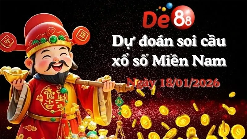 DE88 Dự đoán soi cầu xổ số miền Nam hôm nay ngày 18/01/2026 [Chuẩn Nhất]